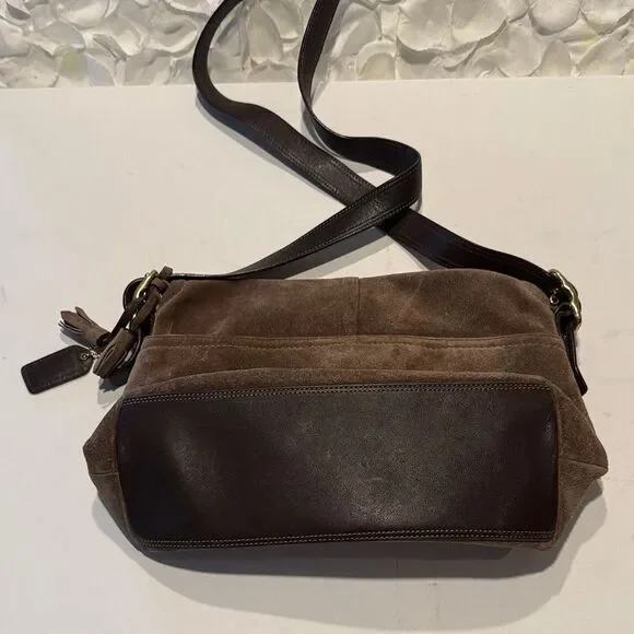 Coach vintage Dark Brown Suede Shoulder Bag - Picture 4 of 6